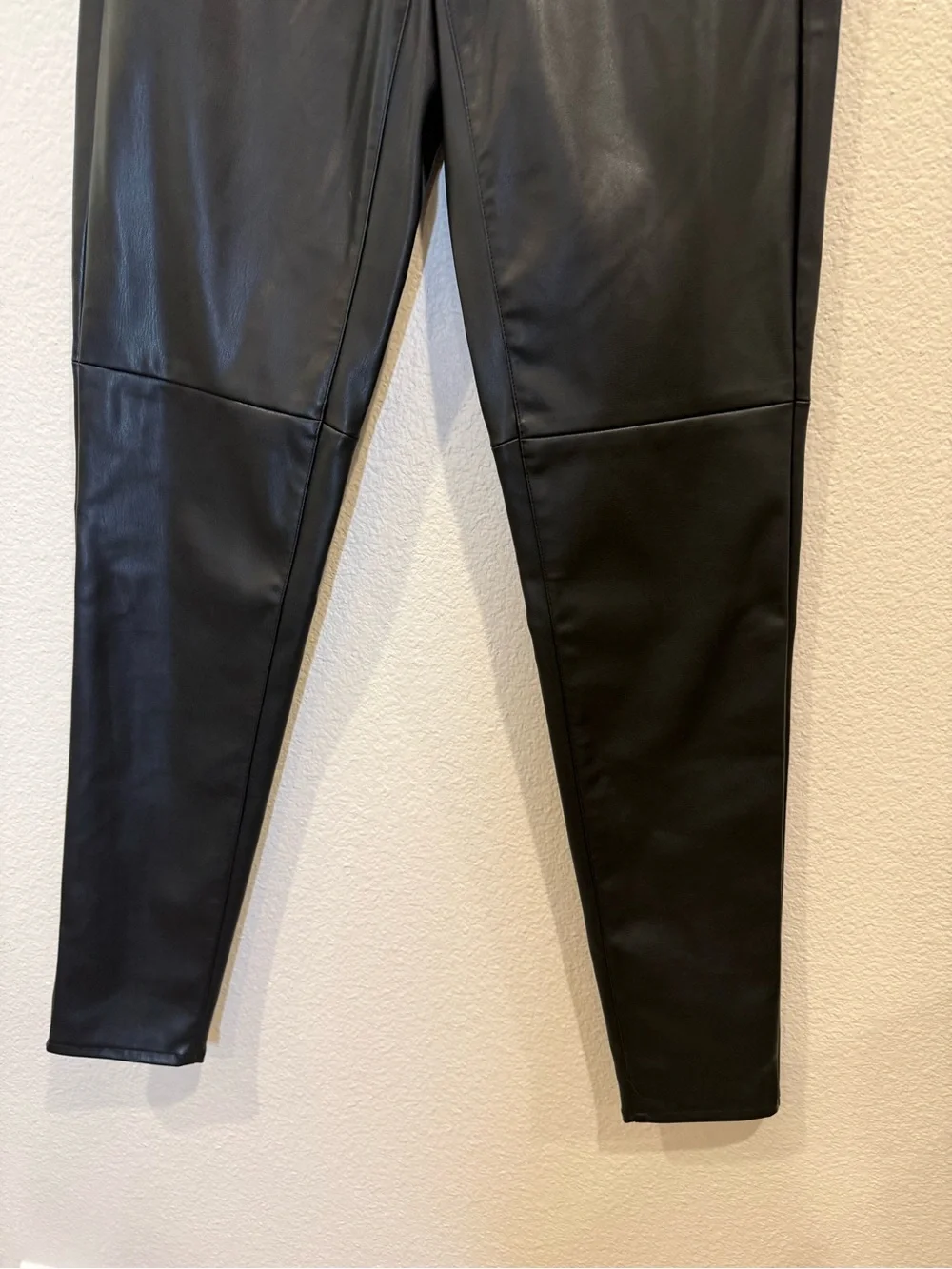 Michael Kors Black Faux Leather Elastic Waist Joggers
